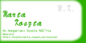 marta koszta business card